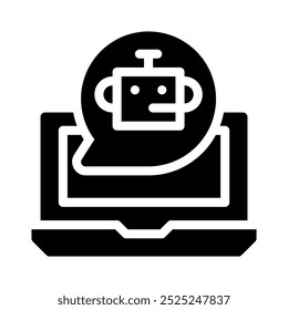 virtual assistant icon with style glyph