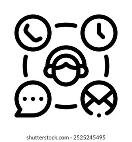 virtual assistant icon with style outline