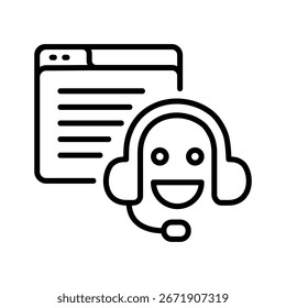 Ilustración virtual del Vector del icono del asistente, fondo blanco