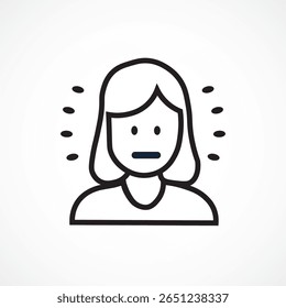 Ícone do assistente virtual em fundo branco - Ícone do contorno do AI Customer Service Bot, sinal de vetor. Símbolo, ilustração de logotipo abstrato. Gráficos vetoriais para Apresentação e outros