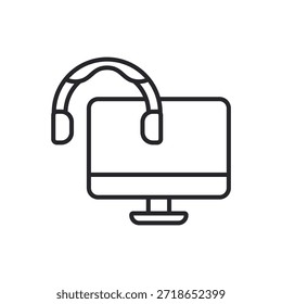 virtual assistant icons outline and Flat Style,transparent background