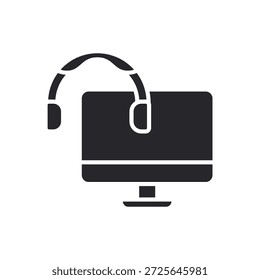 contorno de iconos de asistente virtual y estilo plano, fondo transparente