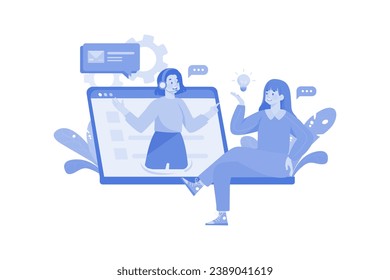 Virtual Assistant Illustration concept on a white background