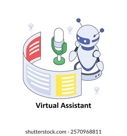 Virtual Assistant isometric Colored illustration. EPS File stock illustration