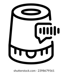 Virtual assistant loudspeaker icon outline vector. Smart voice command speaker. Vocal futuristic helper