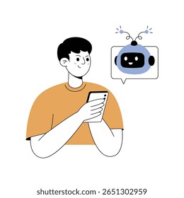 Asistente virtual Ilustraciones modernas. Archivo de Eps 10 sobre fondo transparente