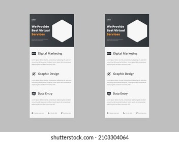 virtual assistant service roll up banner, dl flyer, poster, leaflet template. get a virtual assistant service roll up stand. 