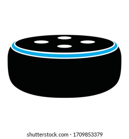 Virtual Assistant Smart Speaker Icon Vector. 