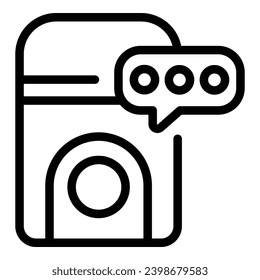 Virtual assistant speaker icon outline vector. Smart voice control. Command sound gadget