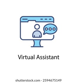 Virtual Assistant vector icon stock illustration