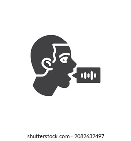 Virtual assistant voice vector icon. filled flat sign for mobile concept and web design. Voice recognition system glyph icon. Symbol, logo illustration. Vector graphics