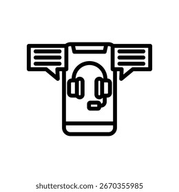 Ilustración vectorial de línea de iconos de asistentes virtuales