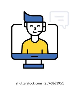 Virtual Assistants vector filled outline icon. EPS 10 file