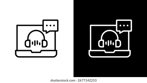 Virtual Assistants White Icon Set Design
