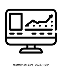 virtual auction line icon vector. virtual auction sign. isolated contour symbol black illustration