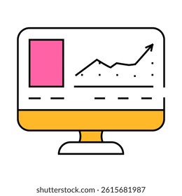 virtual auction line icon vector. virtual auction sign. isolated symbol illustration
