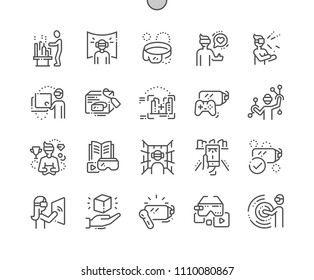 Virtual augmented reality concept Well-crafted Pixel Perfect Vector Thin Line Icons 30 2x Grid for Web Graphics and Apps. Simple Minimal Pictogram