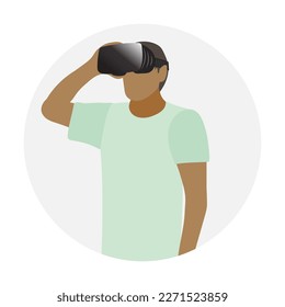 Virtual augmented reality helmet. Concept of Innovation media entertainment. HUD user display digital control science panel.