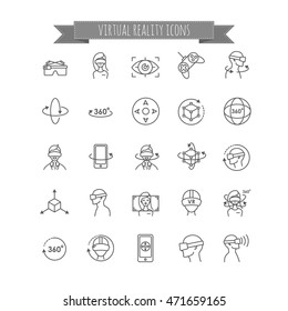 Virtual and augmented reality icon set for your design