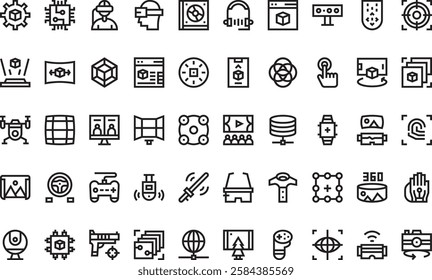 Virtual and augmented reality icons High-Quality Vector Icons Collection with Editable Stroke. Ideal for Professional and Creative Projects.