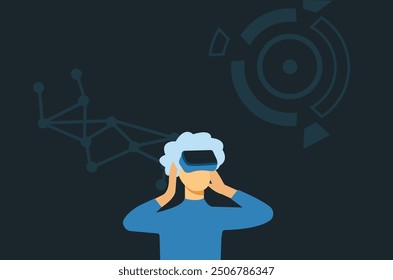 Virtual augmented reality technology illustration