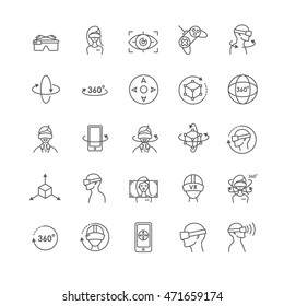 Virtual and augmented reality vector icons for your design