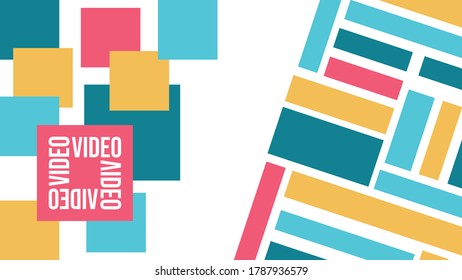 Fondo virtual para videoconferencia. Patrón de bloque de color. Bloques de diferentes tamaños. Plantilla para cursos o seminarios web.