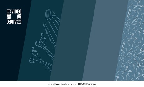 Virtual background for video conferencing. Template for hairdressing courses or webinars.