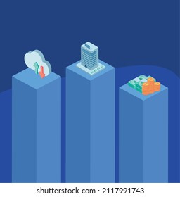 virtual banking in bars icons
