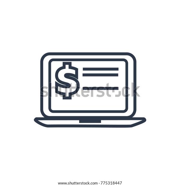 Virtual Banking Icon Isolated Online Bank Stock Vector Royalty Free 775318447
