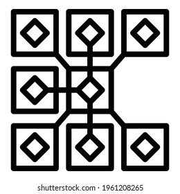 Virtual blockchain icon. Outline Virtual blockchain vector icon for web design isolated on white background