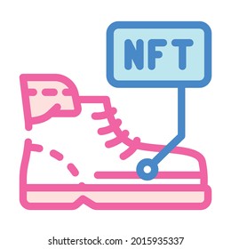 virtual blockchain-based sneakers color icon vector. virtual blockchain-based sneakers sign. isolated symbol illustration