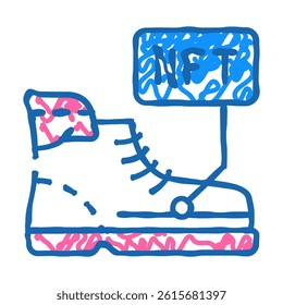 virtual blockchain-based sneakers doodle icon sketch vector. virtual blockchain-based sneakers sign. isolated symbol illustration