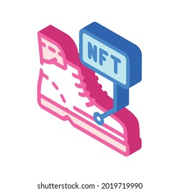 virtual blockchain-based sneakers isometric icon vector. virtual blockchain-based sneakers sign. isolated symbol illustration