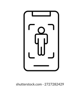Ilustración vectorial de icono de contorno de cuerpo virtual