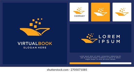 Virtual book logo design digital