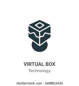 Virtual box glyph icon vector on white background. Flat vector virtual box icon symbol sign from modern technology collection for mobile concept and web apps design.