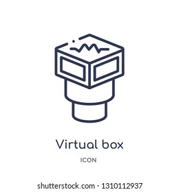 virtual box icon from technology outline collection. Thin line virtual box icon isolated on white background.