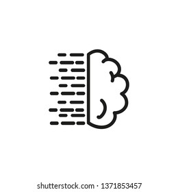 Virtual brain line icon. Brain, power, energy. Brainstorming concept. Vector illustration can be used for topics like science, development, research