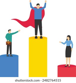 asistente de negocios virtual. trabajo en equipo en rendimiento, lluvia de ideas y gestión de inversión de tarjetas. invierta dinero en el proyecto, Ilustración vectorial plana sobre fondo blanco.