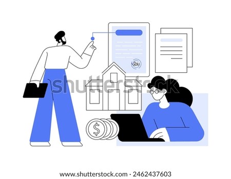 Virtual buying isolated cartoon vector illustrations. Man selling his property online, virtual signature, small business, real estate listing service, modern technology vector cartoon.