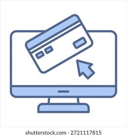 Ilustración vectorial de ícono azul de tarjeta virtual