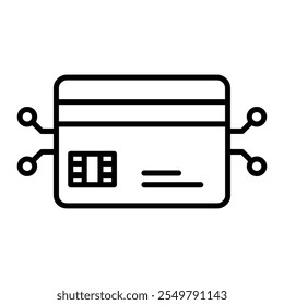 Virtual Card Icon with Chip Symbol