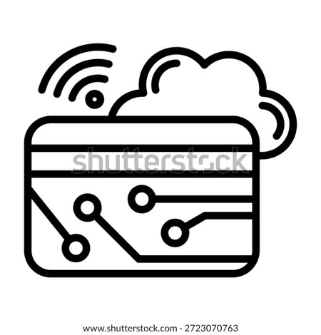 Virtual Card Icon Line Design Vector Illustration