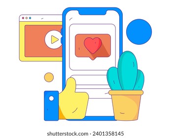 Caracteres virtuales concepto de comunicación social negocio gráfico plano vectorial plano
