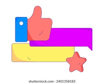 Virtual characters social communication concept business flat vector hand drawn illustration
