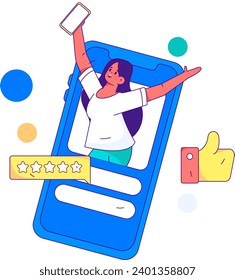 Caracteres virtuales concepto de comunicación social negocio gráfico plano vectorial plano
