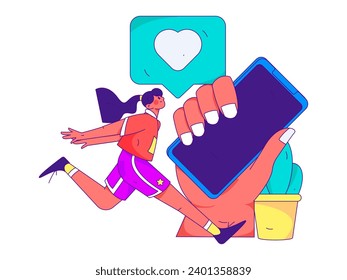 Caracteres virtuales concepto de comunicación social negocio gráfico plano vectorial plano
