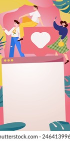 Personajes virtuales concepto de comunicación social de negocios Vector plano dibujado a mano ilustración
