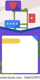 Virtual characters social communication concept business flat vector hand drawn illustration
